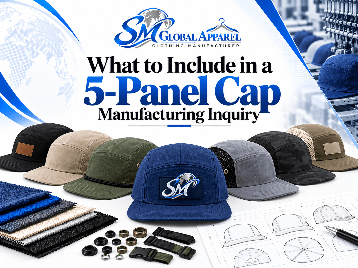 Baseball cap design reference for a manufacturing inquiry