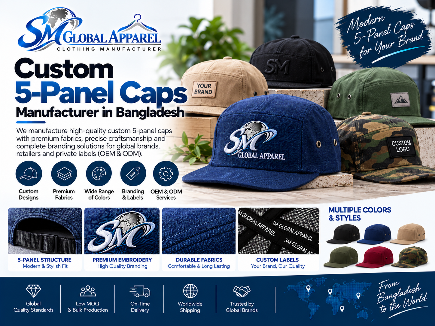 Baseball style cap inspiration for custom headwear development