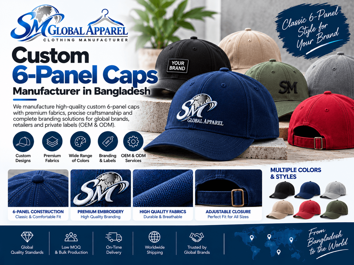 Baseball style cap inspiration for custom headwear development