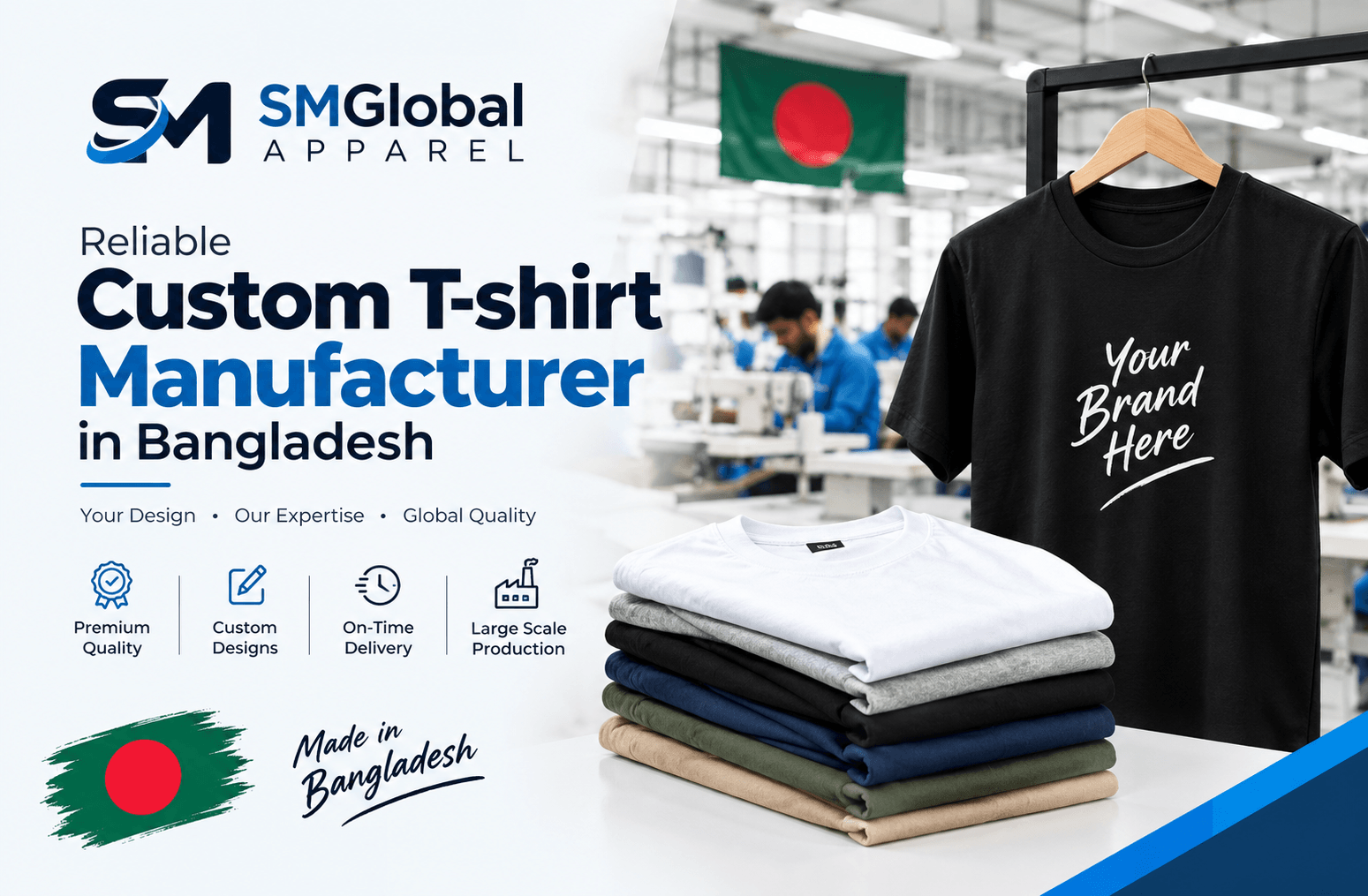 Garment cutting and sewing line in Bangladesh factory