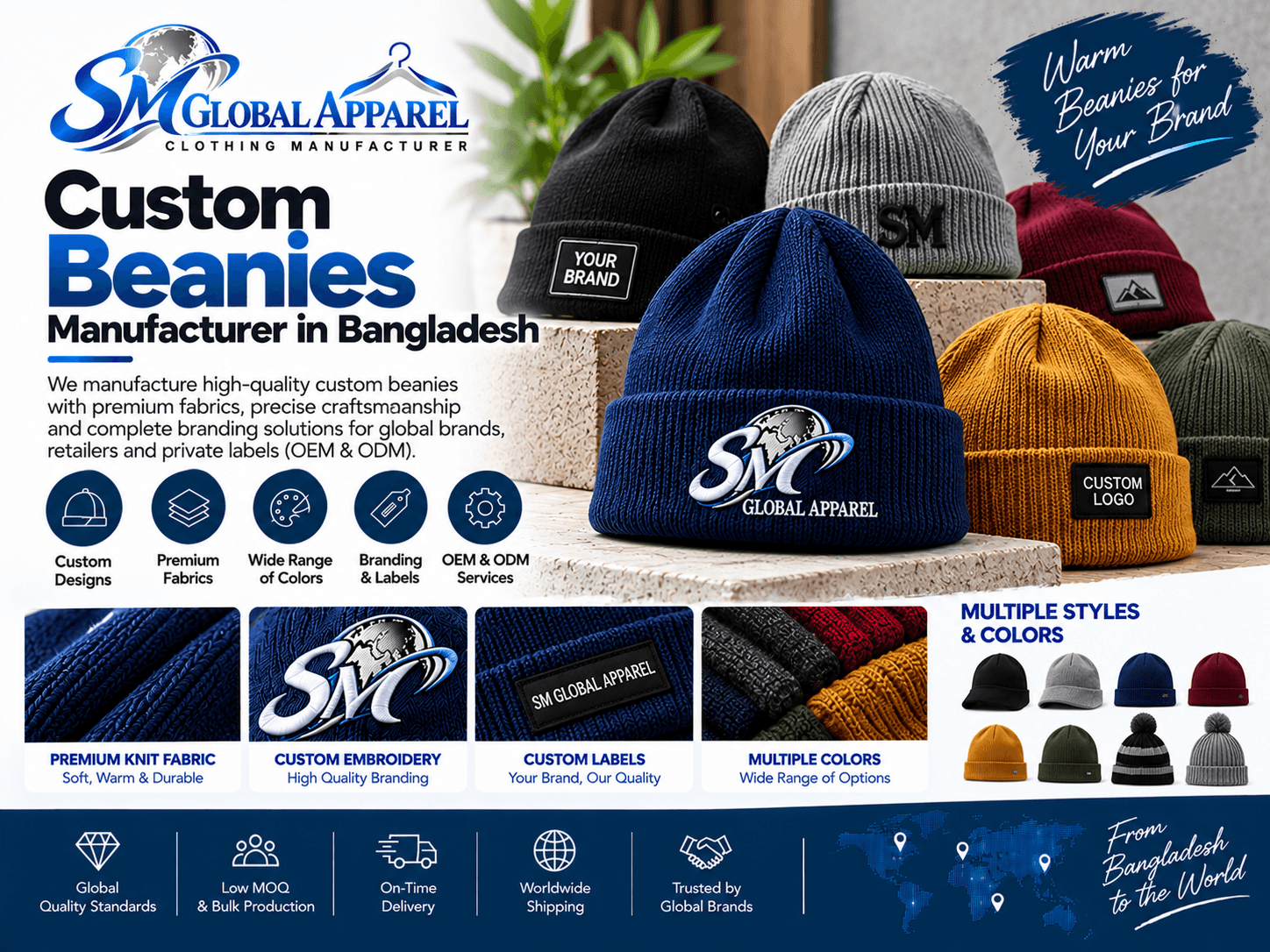 Beanie style cap inspiration for custom headwear development