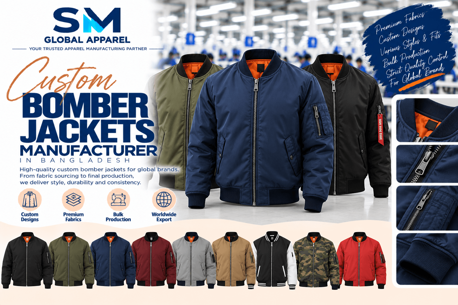 Classic custom pilot bomber jackets and streetwear outerwear showcase