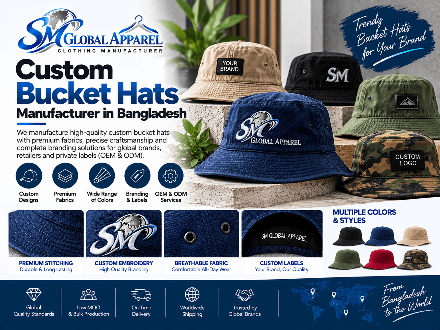 Baseball style cap inspiration for custom headwear development
