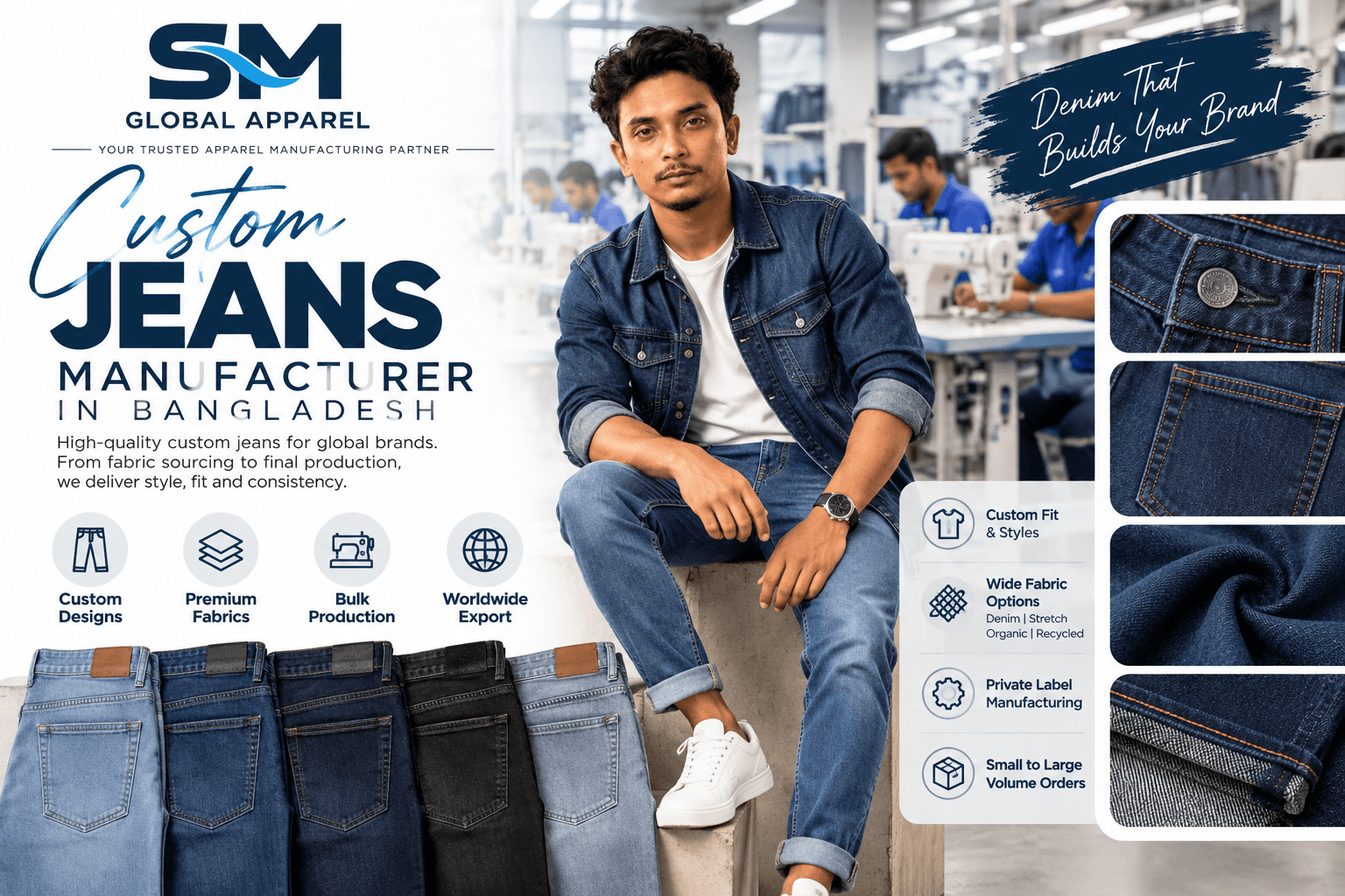 Custom jeans manufacturing in Bangladesh