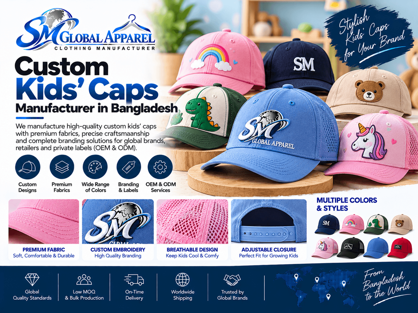 Kids Cap style cap inspiration for custom headwear development