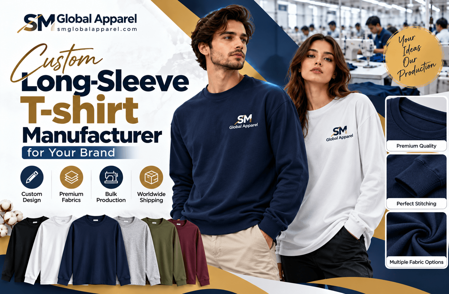 Custom Long-Sleeve T-shirt Manufacturing in Bangladesh