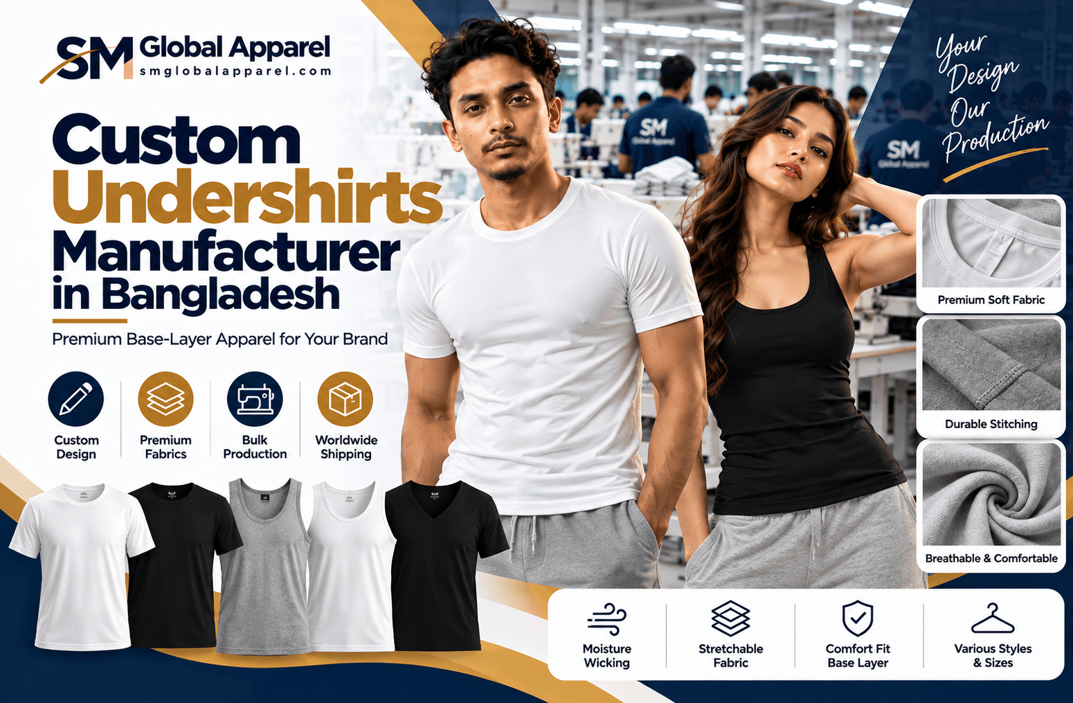 Custom Undershirts manufacturing in Bangladesh