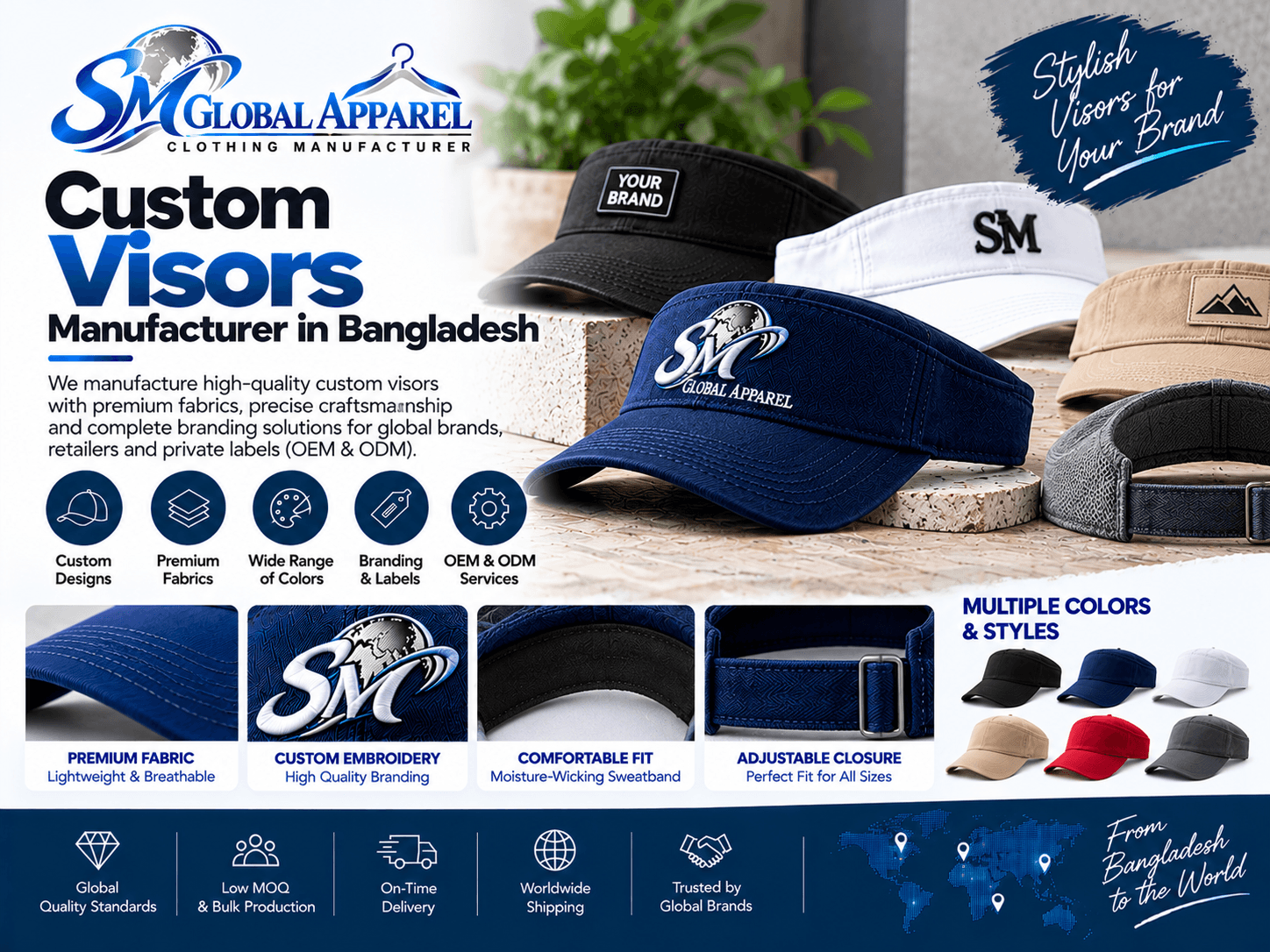 Visor style cap inspiration for custom headwear development