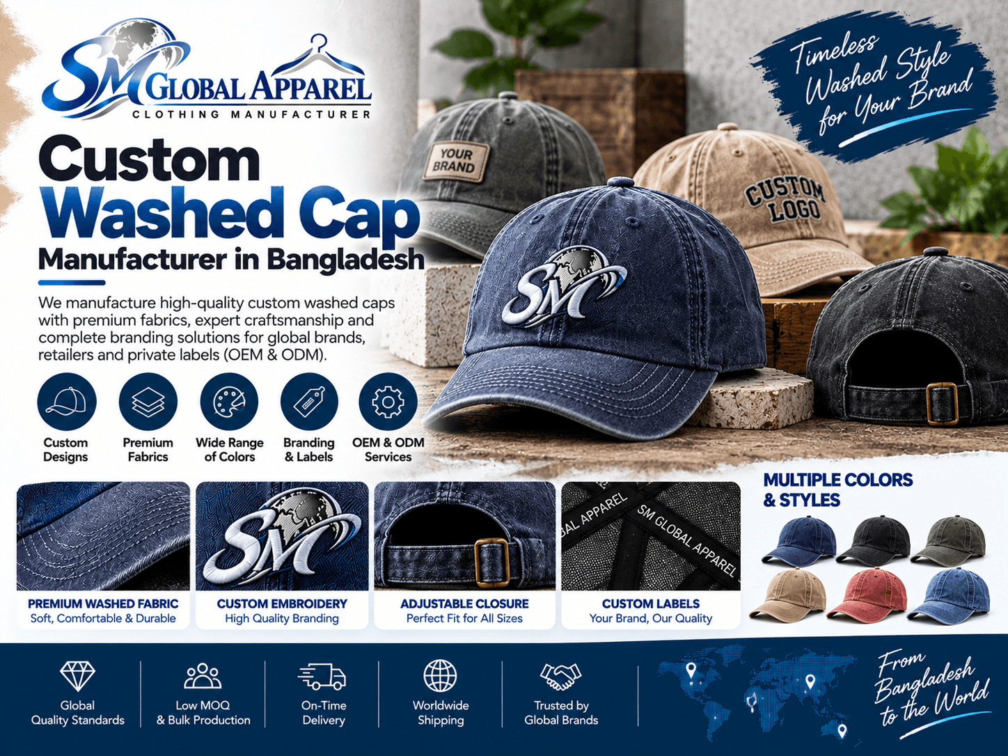 Baseball style cap inspiration for custom headwear development