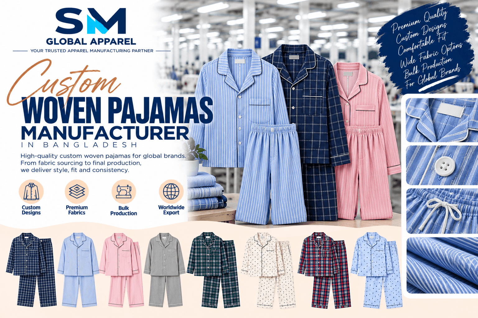 Luxury woven pajama sets and loungewear showcase