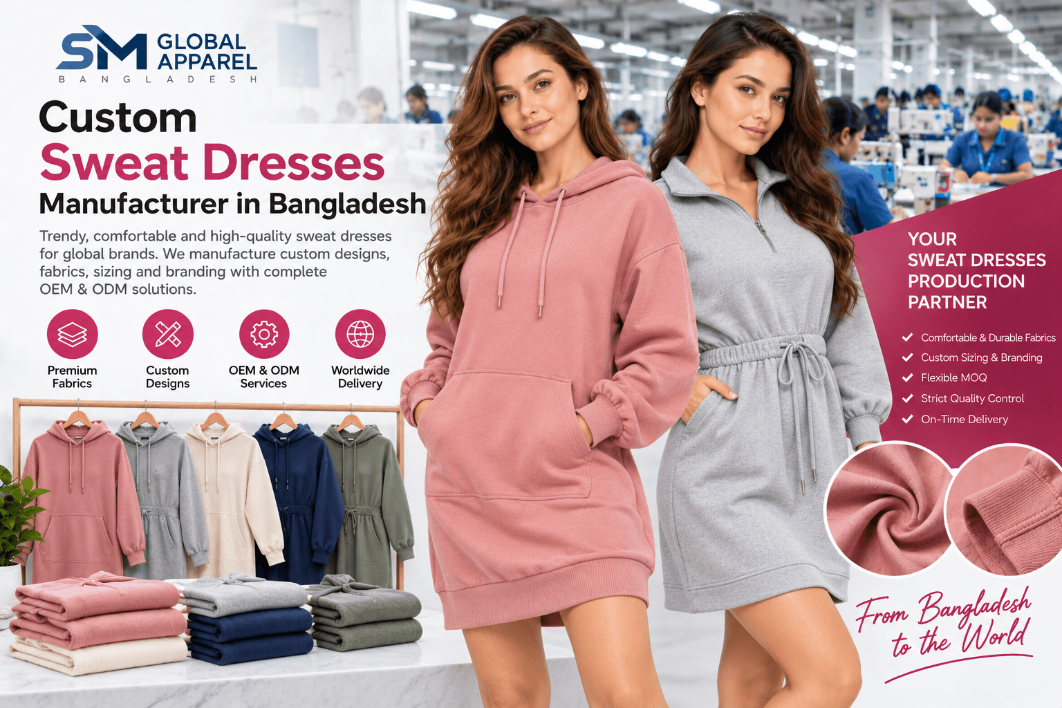 Custom Sweat Dresses manufacturing in Bangladesh