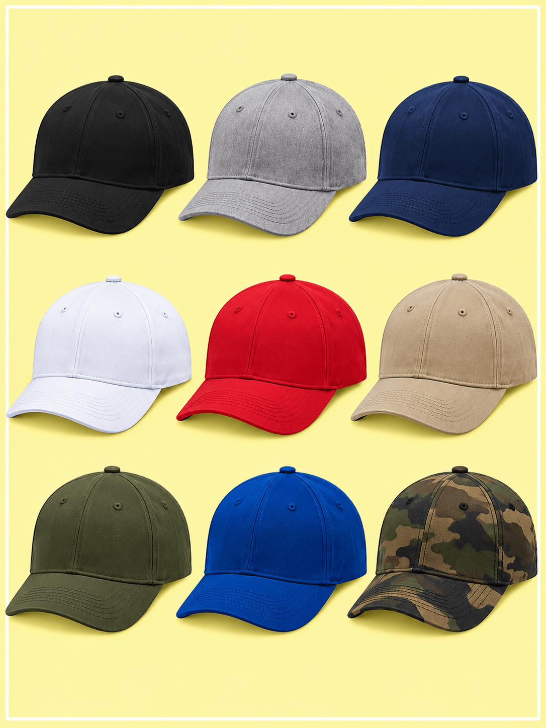 Custom 6-panel cap design for private label headwear brands