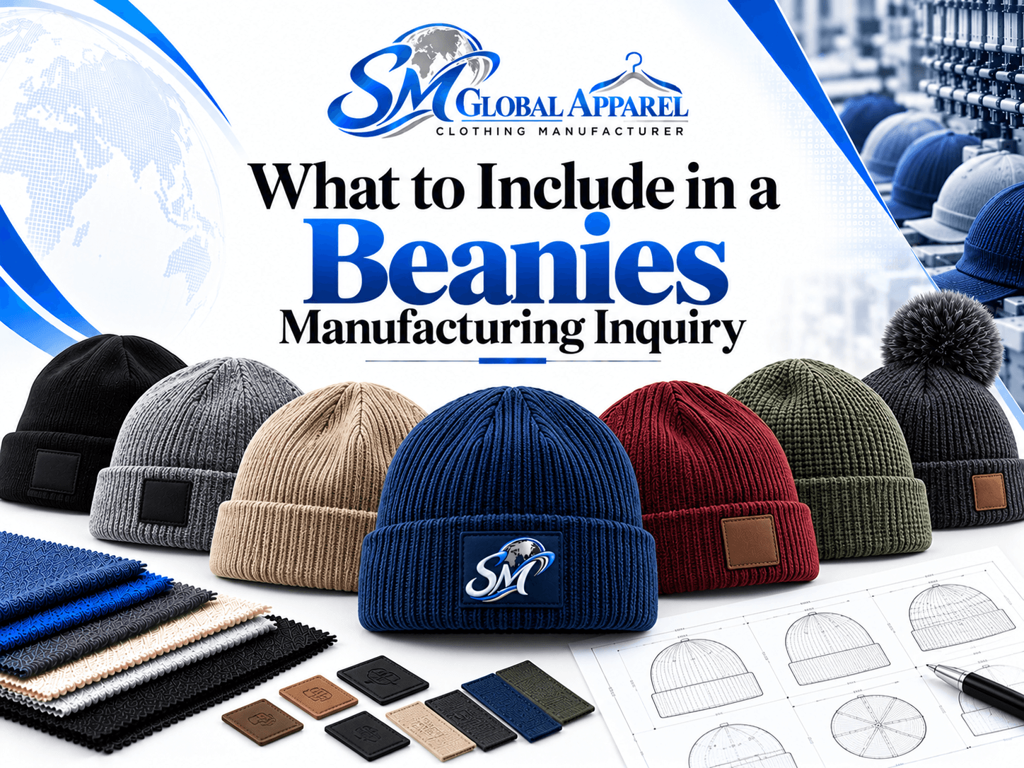 Beanie cap design reference for a manufacturing inquiry