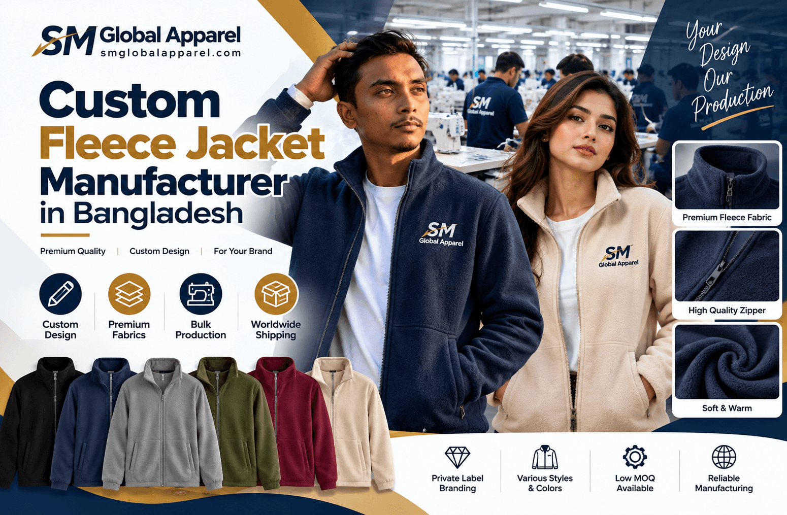 Custom fleece jacket manufacturing in Bangladesh