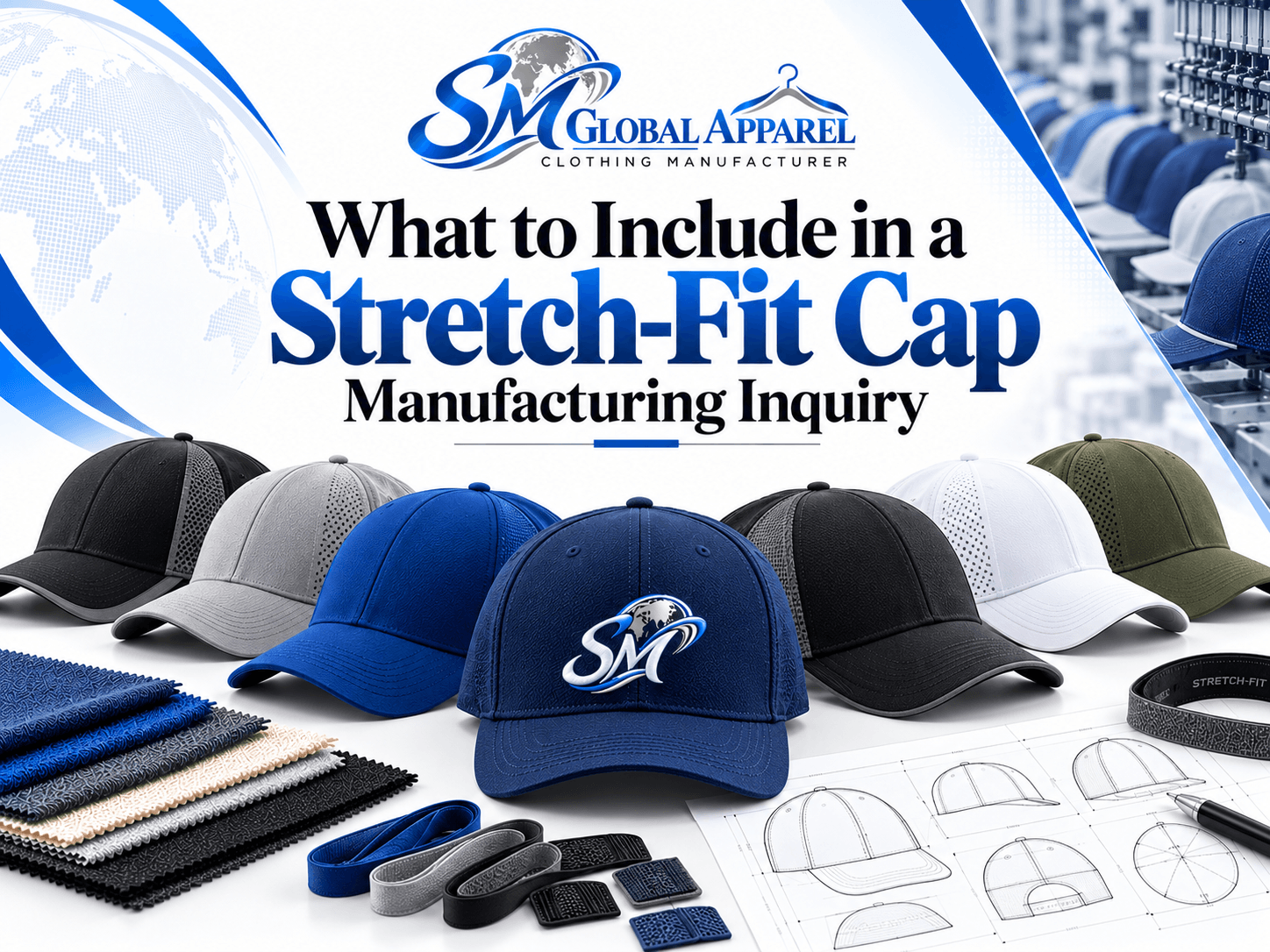 Baseball cap design reference for a manufacturing inquiry