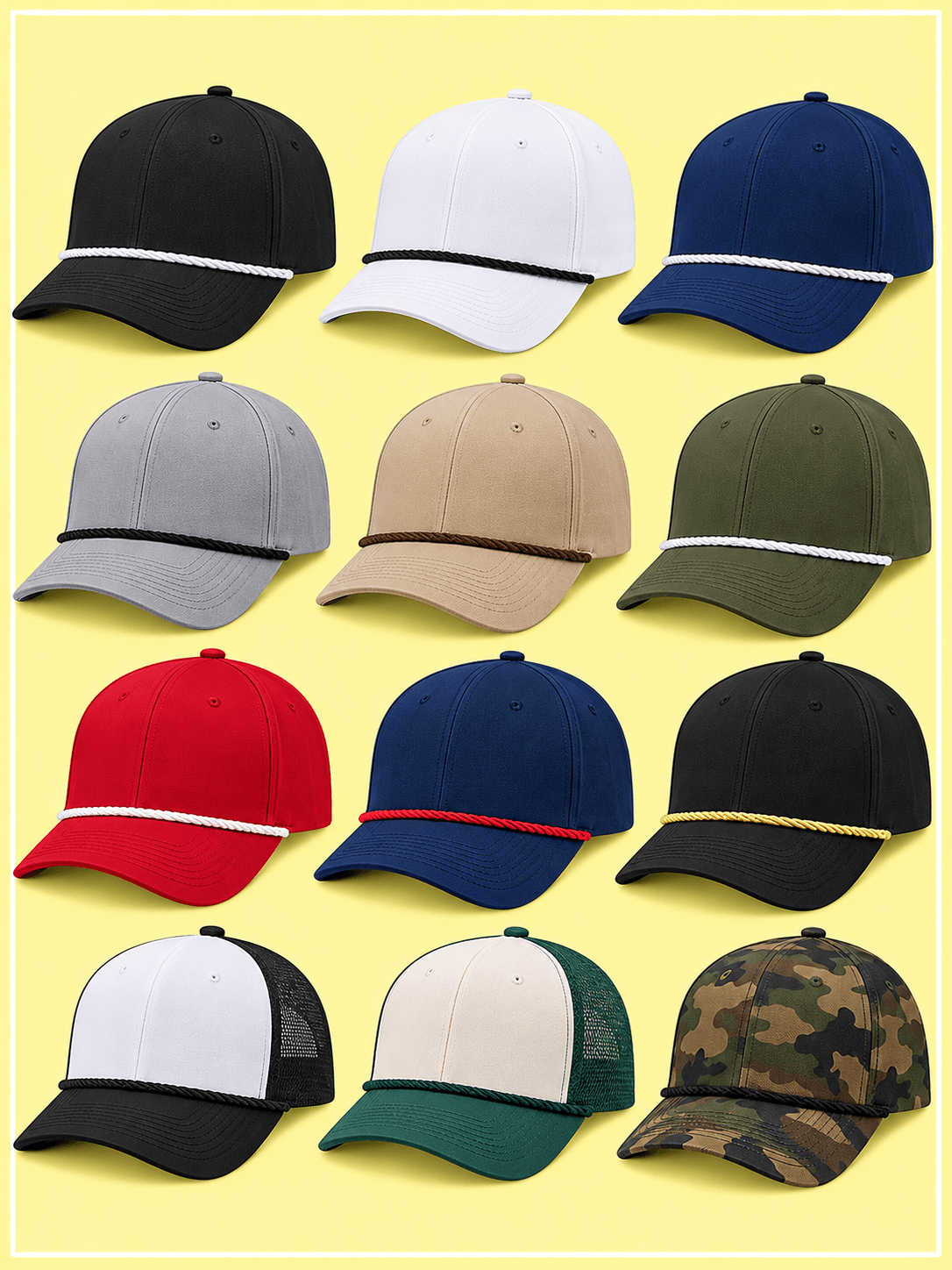 Custom Rope Cap design for private label headwear brands
