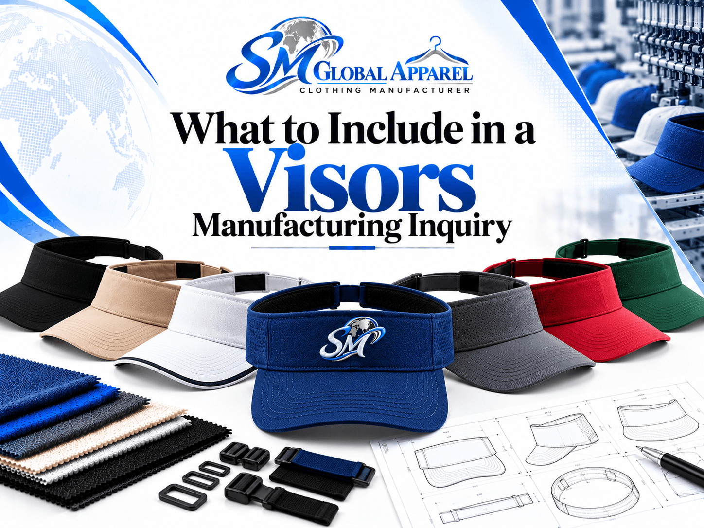 Visor cap design reference for a manufacturing inquiry