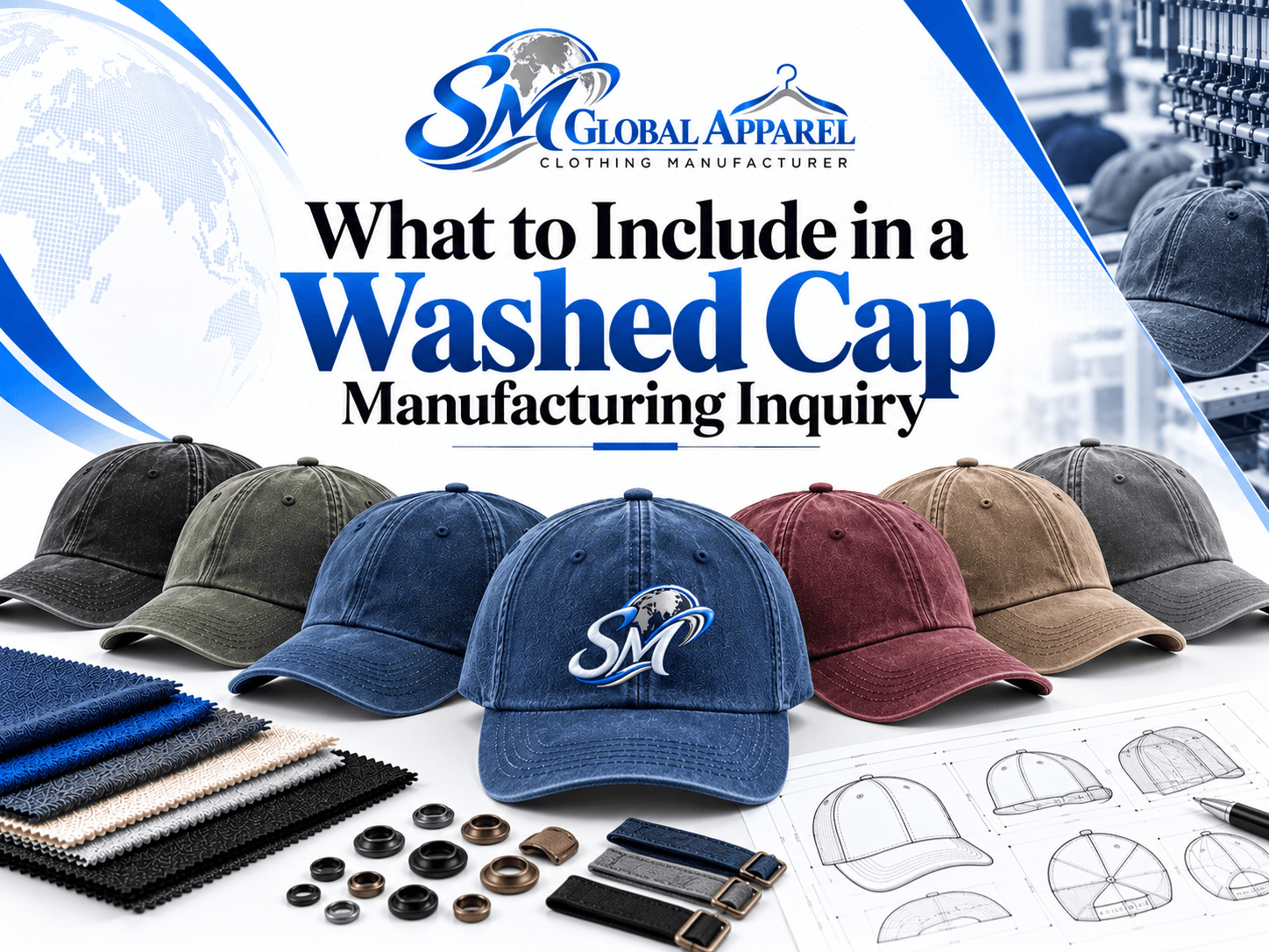 Baseball cap design reference for a manufacturing inquiry