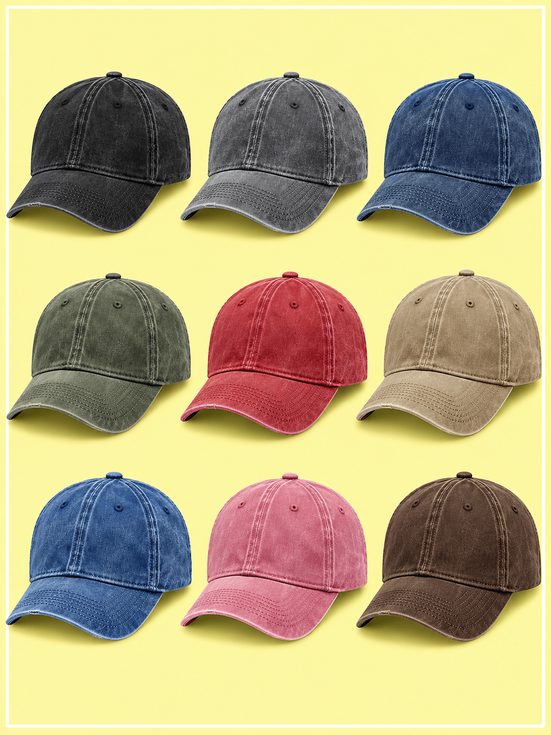 Custom washed cap design for private label headwear brands